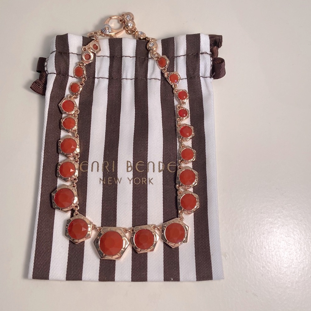 Henri Bendel Collar Necklace - Gold & Orange